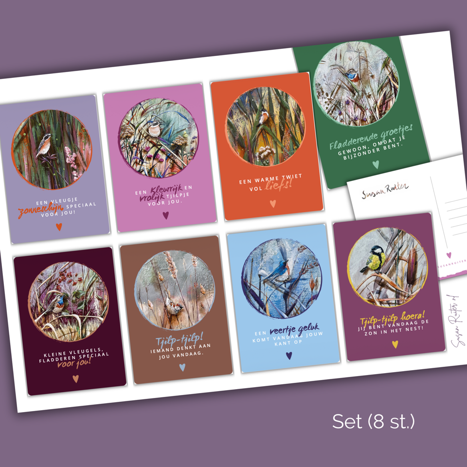 Set van 8 prachtige ansichtkaarten